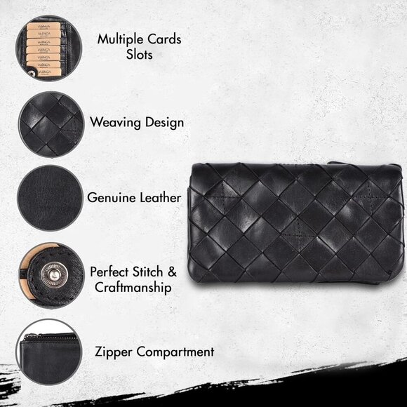 Top Handle Handbags For Women with Dust Bag Black  Holland Full Grain Leather - Picture 2 of 9